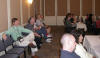 At the back of the ballroom