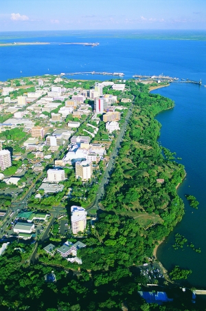 Aerial photo of Darwin city, venue for AODC 2010 (Photo: Tourism NT)