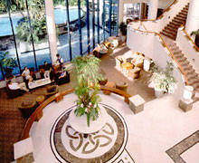 Birds-eye view of the foyer at Legends Hotel